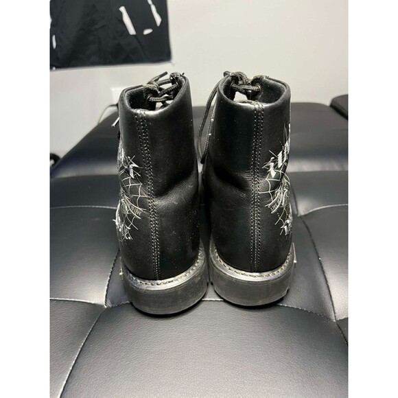 Harley Davidson Black Low Cut Boots 8.5 Embroidered Skull Snakes Y2K Biker Moto main image 9
